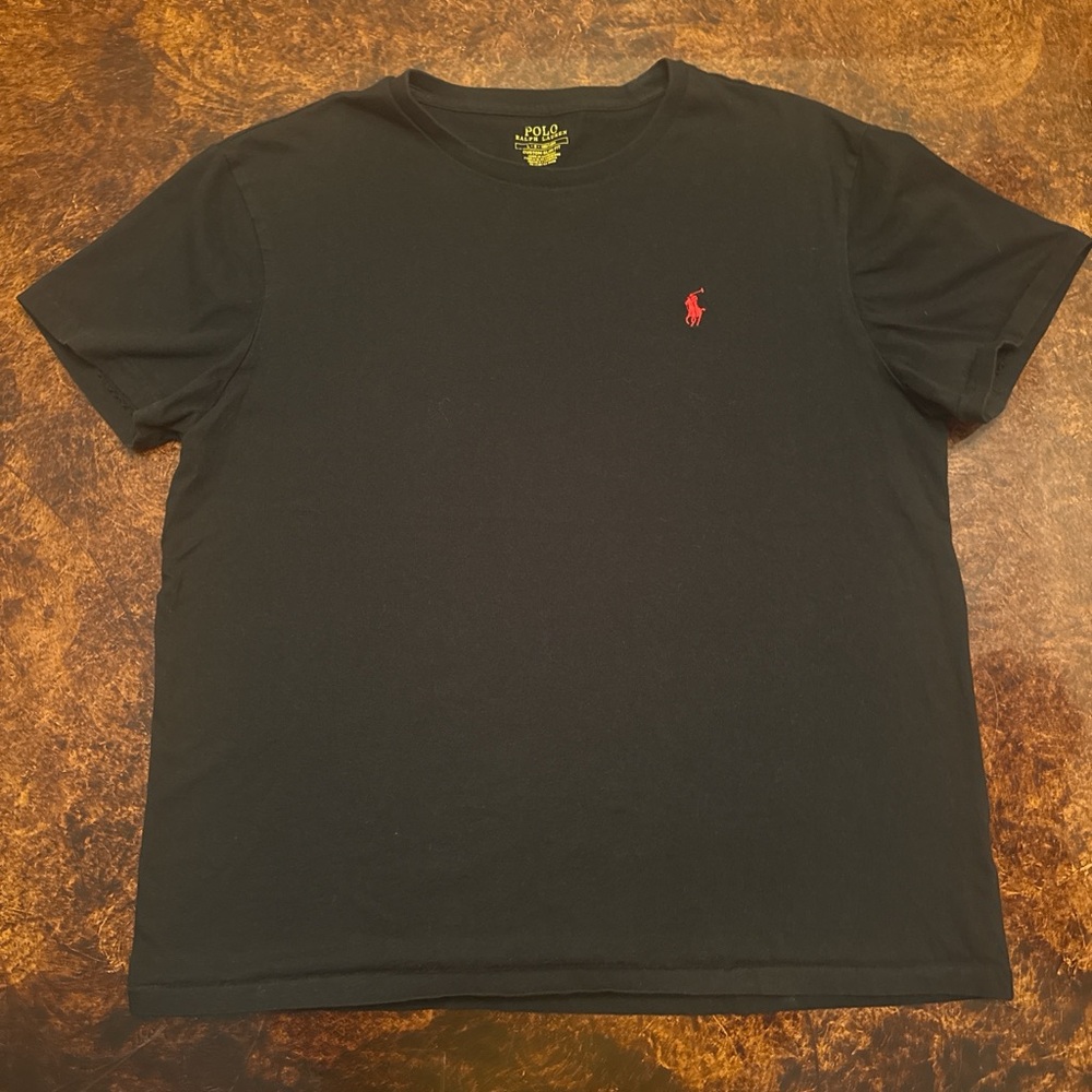 Polo by Ralph Lauren Black Short Sleeve Tee with Red Pony Logo